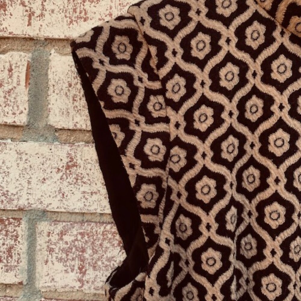 Nine West Jacquard Geometric Dress Sheath Black Tan Mandarin Size 10 - Picture 4 of 12